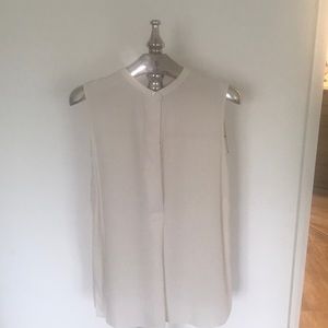 Vince 100% silk cream sleeveless blouse